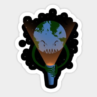 Scary earth Sticker